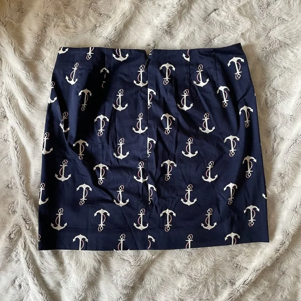 J. Crew Anchor Skirt Size 2 two Navy Blue small